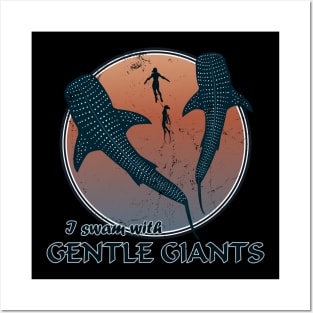 I swam with gentle giants Posters and Art